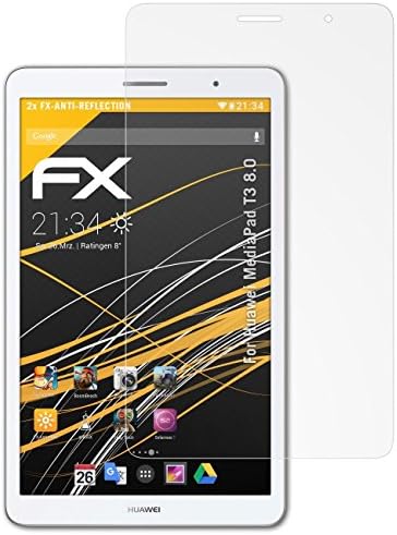 atFoliX Screen Protector for Huawei MediaPad T3 8.0 Screen Protection Film - 2 x FX-Antireflex anti-reflective Protector Film