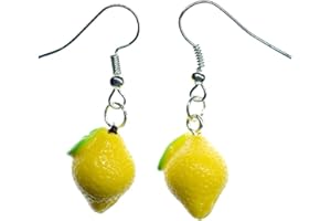 Miniblings Zitronen Party Ohrringe - Handmade Modeschmuck I Sommer Ferien Urlaub gelb - Ohrhänger Ohrschmuck versilbert