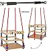 Produktbild alles-meine.de GmbH 2 TLG. Set _ Gitterschaukel aus Holz + Türreck / Kinderschaukel - mit Gurt / Leichter Einstieg ! - mitwachsend & verstellbar - Schaukel & Babyschaukel - Verst..