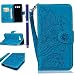 Produktbild EUWLY Lederhülle für [Samsung Galaxy J5 2016], Ledertasche Lederhülle Hülle Tasche Handyhülle für Samsung Galaxy J5 2016, Retro Schön Mandala Blumen Prägung Handytasche Magnetverschluss Brieftasche Schutzhülle PU Leder Flip Tasche Case Klapphülle Handyhülle im Bookstyle mit Magnet Standfunktion Kartenfach Schutzhülle für Samsung Galaxy J5 2016 + Blau Eingabestift-Blumen,Blau