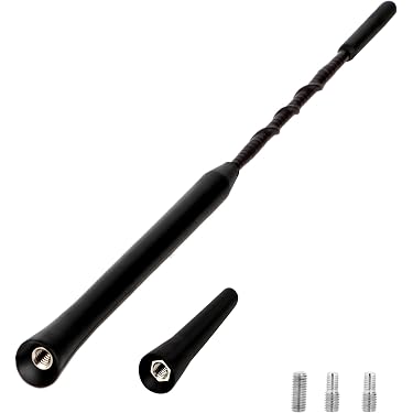 Surga Performance 20cm Short Roof Antenna For Opel Zafira & Vivaro - AM/FM, Flexible Black Design