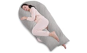 QUEEN ROSE Cuscino a Forma di U, Ideale per Gravidanza e maternit&agrave; con Fodera Rimovibile e Lavabile