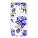 Produktbild Meeter LG V30 Case, Soft TPU Transparent Clear Soft TPU Gel Case Cover for LG V30, [Ultral Thin] [Scratch Resistant] Blue Flower Pattern Print Soft Silicone Gel Rubber Skin Cover for LG