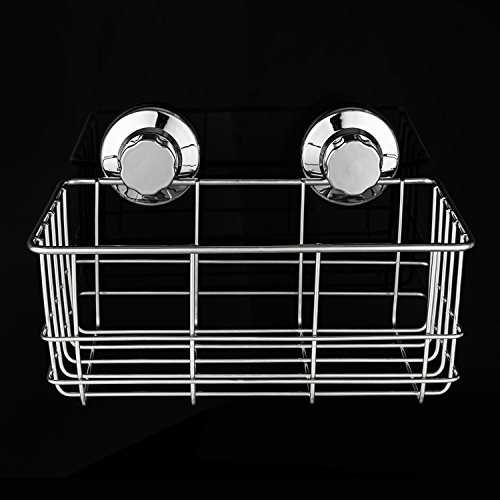 IPEGTOP Edelstahl Rostfrei Extra Hoch Küchenspeicher Organisator Badezimmer Duschen Aufbewahrungskorb Saugnapf 26,5 x 14 cm x 11,5 cm - 5