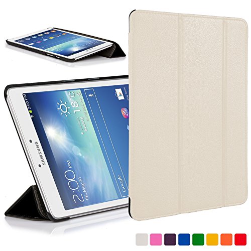 Forefront Cases Smart Funda para Samsung Galaxy Tab 3 8.0 Carcasa Stand Case Cover - Protección Completa y Ultra Delgado Ligera & Auto Sueño Estela Función (Blanco)