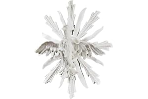 Design Toscano Holy Spirit Dove of Peace Bonded Marble Resin Wall Sculpture,White,14"Wx3"Dx14"H