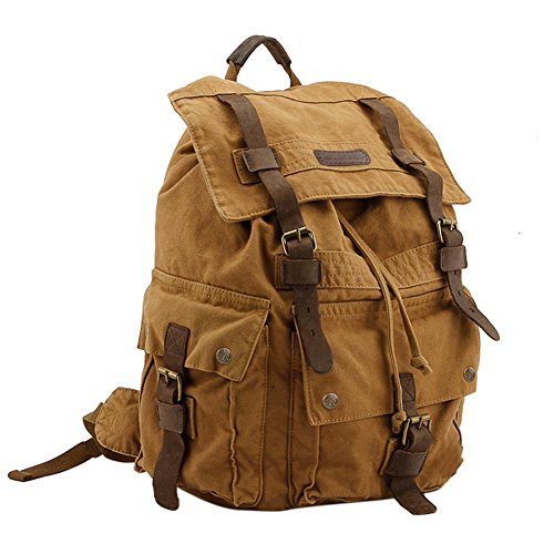 Koolertron - Multi-Function Mochila/Bolsa de Viaje/Bolsa de Senderismo en Lienzo Vintage Militar Unisex - Ideal para Sony Canon Nikon Olympus DSLR iPad 2 iPad 3 Mini iPad Google Nexus 10