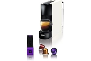 KRUPS Nespresso Essenza, Máquina de café, Diseño Compacto, Ultraligera, Fácil de Usar, Pure White, XN1101RET