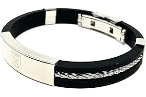 WEST HAM UNITED FC West Ham United F.C. Silver Inlay Silicone Bracelet Official Merchandise