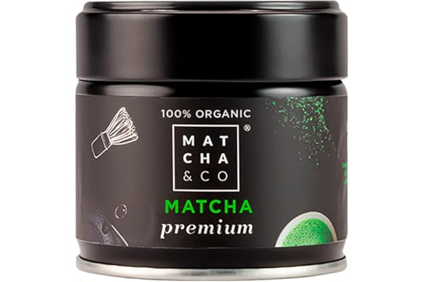 Matcha & CO Té Matcha Premium 100% Ecológico, Grado Premium Ceremonial, en Polvo Orgánico de Japón, 100% Natural, Té Verde, 30 Gramos - Matcha & CO