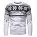 Produktbild Geili Weihnachten Pullover Herren Strickpullover Grobstrick Pulli Zopfstrick Mit Rundhalsausschnitt Christmas Sweater Bluse Tops Herbst Winter Langarmshirt Longsleeve Shirt