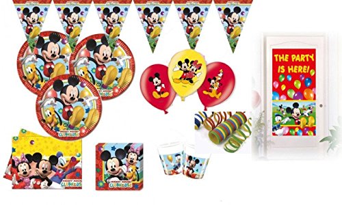 XXL 63 Teile Disney Micky Maus Party Deko Set für 16 Kinder
