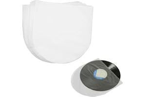 Helweet Fundas Interiores para Discos de Vinilo, Fundas Interiores Vinilos LP, Fundas Discos Vinilo, Fundas para Vinilo Discos LP, Fundas Protectoras Vinilos, Semitransparentes, 12 Pulgadas, 50 Pack