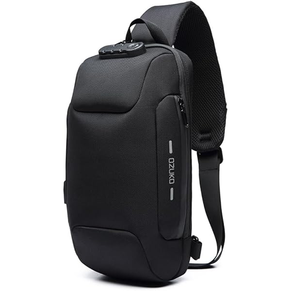 Sling Bag Uomo 9,7 Pollici - Borsa A Tracolla Impermeabile Per Tablet, Sport, Viaggi E Escursioni, Nero - 2