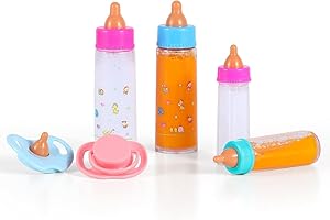YUNHENTONG 6 Pièces Biberon Magique pour Poupée Biberon Magique Poupee Tétine Accessoire Poupon Cadeau d'enfant pour Anniversaire, Noël, Nouvel an