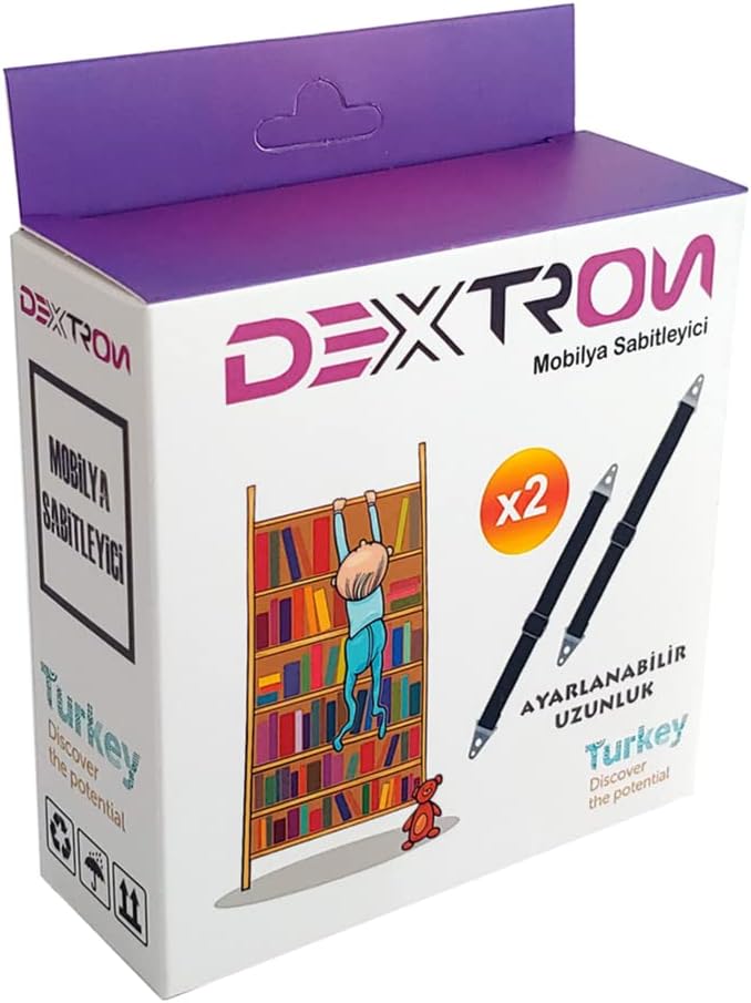 Dextron Bebek Çocuk Ve Deprem Koruyucu Mobilya Sabitleme Kemeri Metal Vidalı (2 Adet)