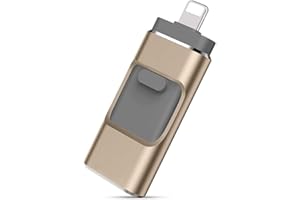 COMBLU Clé USB 3.0 avec stockage externe pour i-Phone i-Pad - 64 Go - Convient pour tout modèle de PC/tablette/téléphone Android - Doré
