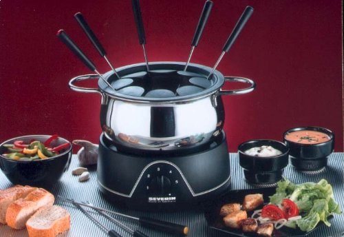 Severin FO 2400 Fondue, chrom-schwarz / 8 Fonduegabeln / 800 W - 4