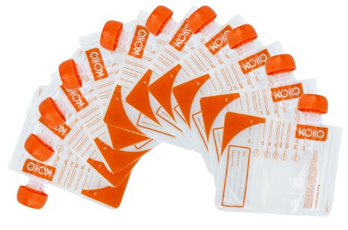 KOKO 10 x Baby Food Pouches BFA FREE Pre-Sterilised 4+ Months