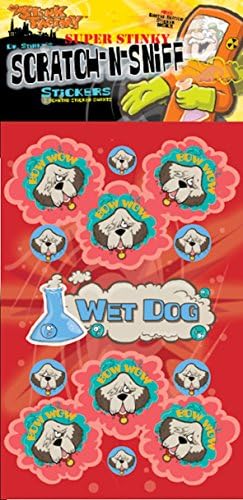 Dr. Stinky's Wet Dog Scented Scratch-N-Sniff Stickers - Teacher Gifts/Prize