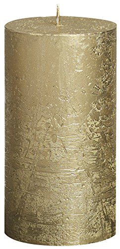 BOLSIUS RUSTIK Metallic Stumpenkerze 130 x 68 mm gold