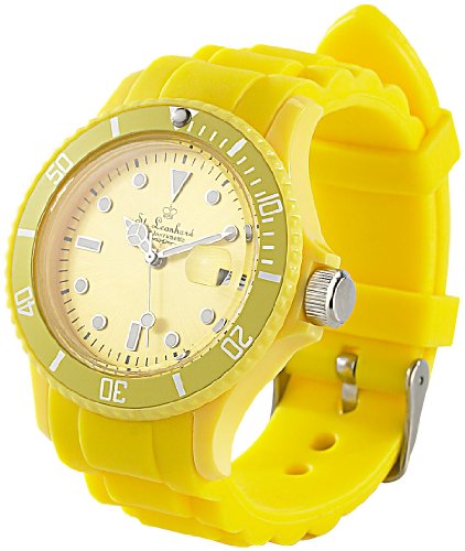 St. Leonhard Sportliche Silikon-Quarz-Armbanduhr, Lupen-Mineralglas, sonnengelb St. Leonhard Sportliche Silikon-Quarz-Armbanduhr, Lupen-Mineralglas, sonnengelb