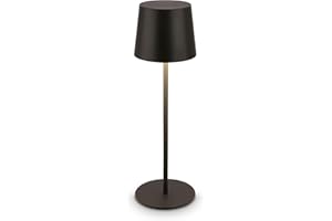Briloner - Lámpara mesa LED IP44 inalámbrica, táctil, regulable, batería y luz intercambiables, lectura, noche, camping, exterior, 11x33 cm, negra