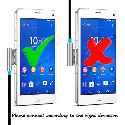 MP power  Plata metal Magn  tico USB carga cable cargador con indicador LED para Sony Xperia Z3   Sony Xperia Z3 Compact   Sony Xperia Z2  Sony Xperia Z1   Sony Xperia Z Ultra XL39h   Sony Xperia Z1 compact