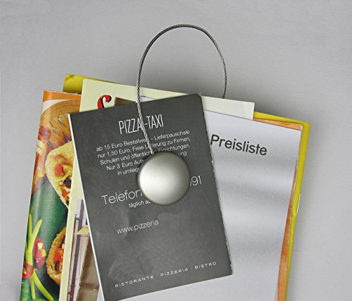 Magnet Clip – Dekomagnet – Ø 28 mm mit Drahtschlaufe – z.B. zum Raffen von Gardinen, Chrom matt - 4