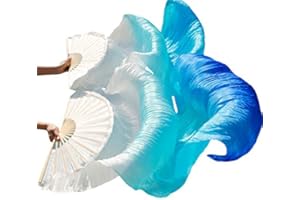 Leemiman 1 paire de voiles de danse du ventre 100 % soie bambou 1,8 m de long (L + R)