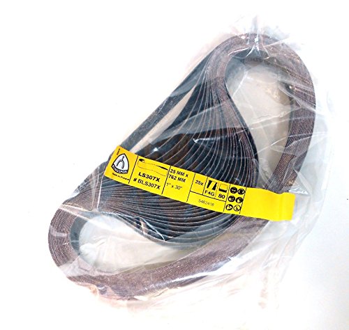 8-teiliges Premium Set Klingspor Schleifband LS307X | 25 x 762 mm | z.B. für Scheppach BD7500 / BTS700 | Je ein Band der Körnungen 36,40,60,80,100,120,150 und 180 - 4