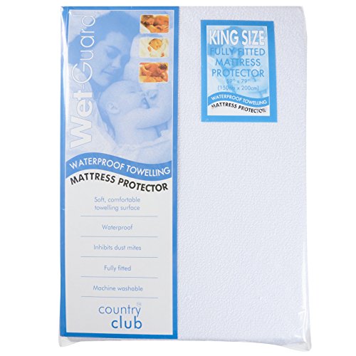 Low Noise Towelling Waterproof Mattress Protector - King Size