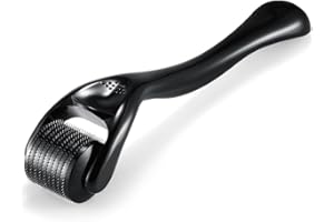 HUVZOR Rouleau Derma 540 Aiguilles Titane 0.5mm - Stimule Croissance Barbe & Cheveux, Réduit Vergetures et Rides pour Soins Visage Hommes