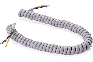 ORION LIGHTSTYLE Cable en Espiral de 3 Hilos, Extensión Eléctrica, Luminoso, de Lámpara, Color Gris