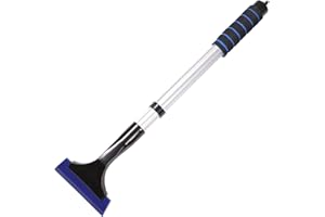 CHIKIXSON Skrobaczka do lodu do samochodów, skrobaczka do przedniej szyby, regulowana długość (42-63 cm) automatyczny odśnieżacz szyby przedniej szyby z piankowym uchwytem do samochodu, SUV-a,