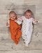 The Essential One - 2 Pack Baby Unisex Star Sleepsuits Babygrows - Orange Beige - 6-9 Months - ESS146
