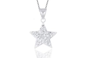 JennyWrenJewels Children’s Jewellery | Girls & Kids Sterling Silver Crystal Star Necklace | 925 Sterling Silver UK | Pendant & Gift Bag