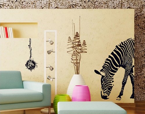 FiveSeasonStuff ® Wandaufkleber / Wandbilder Aufkleber Zebra-und Vogelnest Edition für Home Decor / Raumdekoration / Wandtattoo / Wanddekoration / Wall Art Stickers / Wall Decals / Wall Decoration Zebra Edition WS1 - 2