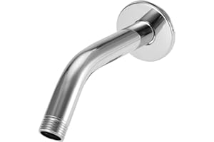 AUNMAS Brazo de ducha de acero inoxidable de 6 pulgadas Montaje en pared Cabezal de ducha superior Brazo de extensión para baño Cabezal de ducha de techo Brazo de ducha Tubo Accesorios de baño