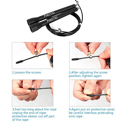 [Springseil] FREETOO Speed Rope jump rope mit Stahlkugellager und verstellbares Seil effektive Skipping Rope für Fitness Fettverbrennung Ausdauertraining und Bodybilding - 5
