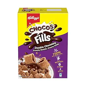 Kelloggs Chocos Fills | Double Chocolaty |Multigrain | High in Protein | 0% Maida | High in B Vitamins | Anytime Snack |250g