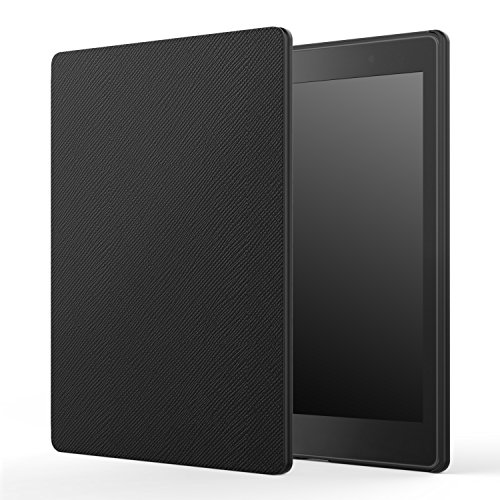 MoKo Kobo Aura One 7.8 Hülle - Ultra Lightweight Slim PU Tasche Smart Shell Case Cover mit Standfunktion für Kobo Aura One 7.8" e-Reader 2016, Schwarz (mit Auto Schlaf / Wach Funktion)