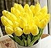 Produktbild lalilei 10 PCS Künstliche Seide Real Touch Tulpen Blume Bouquet Home Zimmer oder Geburtstag Garten Decor gelb