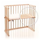 Dreamgood Beistellbett Buche inklusiv Matratze Prime Air und Nestchen, braun - 3