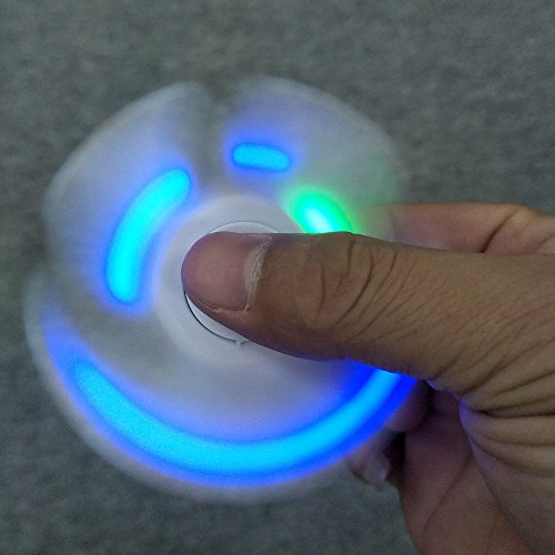 Huayang| Double-sided LED Tri Fidget Spinner Toy for ADHD Anxiety Autism Stress Reducer for Adults/ Kids- LED Fidget Hand Spinner Glow in The Dark White Huayang| Double-sided LED Tri Fidget Spinner Toy for ADHD Anxiety Autism Stress Reducer for Adults/ Kids- LED Fidget Hand Spinner Glow in The Dark White