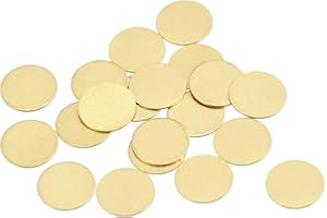 sourcing map 20pcs Laiton Estampage Blanc Rond Métal Bricolage Étiquettes pour Artisanat, Pendentif Décoration 8mmx0.4mm