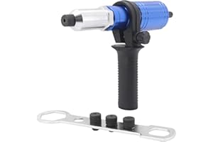 Yuhtech Adattatore per Pistola Rivetto Elettrico Adattatore per Rivetti Ciechi Adattatore per Rivettatrice per Avvitatori a Batteria e Trapani Blu
