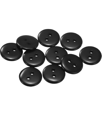 30 Runde Harzknöpfe Schwarz, 23 Mm, 2-Loch, Zum Annähen An Jacken, Mäntel & Für Bastelprojekte