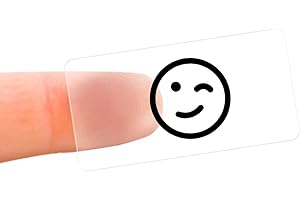 NIIMBOT Papier termiczny do etykiet, 1,5 cm × 1,45 cm, wodoodporne, odporne na rozdarcie, samoprzylepne zamienniki do drukarki etykiet D11, biura i domu, 210 etykiet/rolka (przezroczysty)