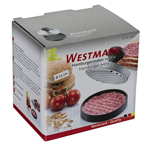 Westmark Hamburgermaker, Hamburger-Presse, Innendurchmesser 11 cm, Aluminium/Kunststoff, Uno, Schwarz/Silber, 62312260 - 3